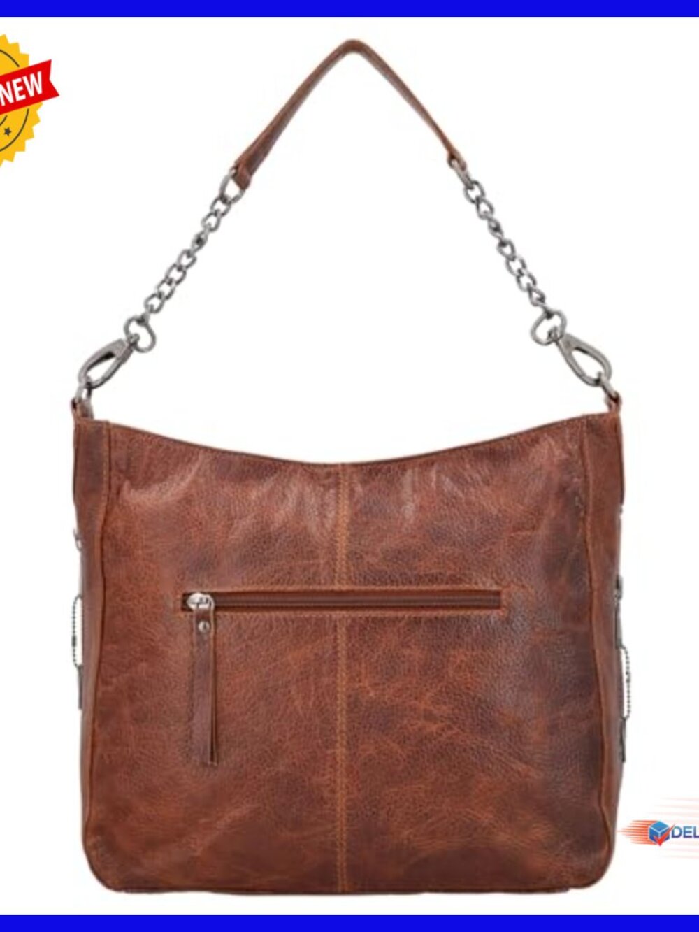 Leather Hobo Handbag with Concealed Carry Pocket and Adjustable Strap - Picture 5 of 7